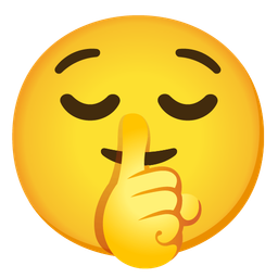 shushing face and relieved face