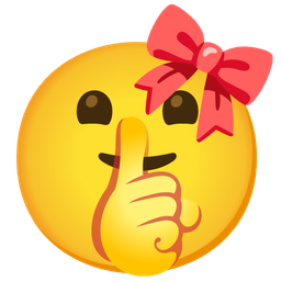 shushing face and ribbon