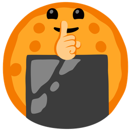 shushing face and rice cracker