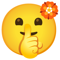 shushing face and rosette