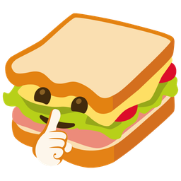 shushing face and sandwich