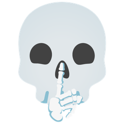 shushing face and skull