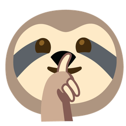 shushing face and sloth