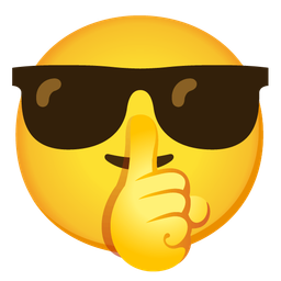 shushing face and smiling face with sunglasses