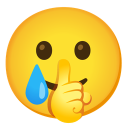 Shushing face and Smiling face with tear