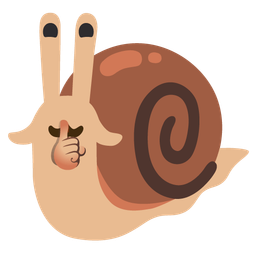 shushing face and snail