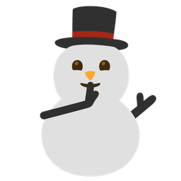 shushing face and snowman without snow