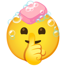 shushing face and soap
