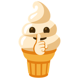 shushing face and soft ice cream
