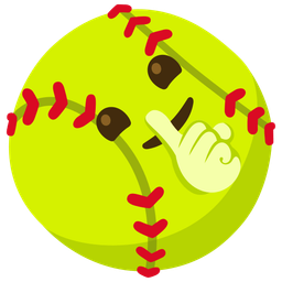 shushing face and softball