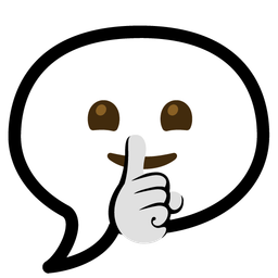 shushing face and speech balloon