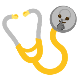 shushing face and stethoscope