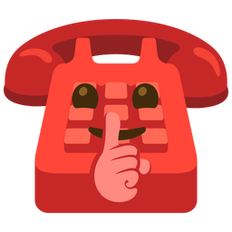 shushing face and telephone