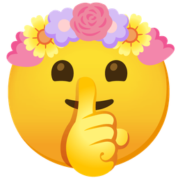 shushing face and tulip