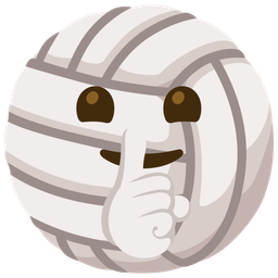 shushing face and volleyball