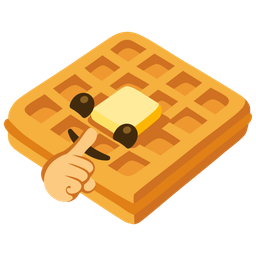 shushing face and waffle