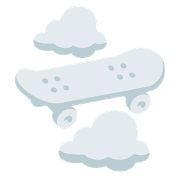 skateboard and cloud