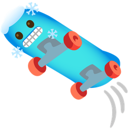 skateboard and cold face