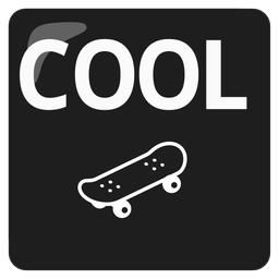 skateboard and COOL button
