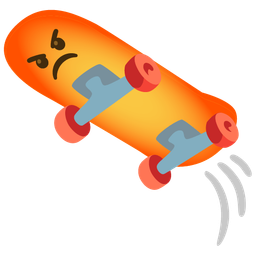 skateboard and enraged face