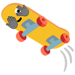 skateboard and face with peeking eye