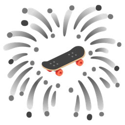 skateboard and fireworks