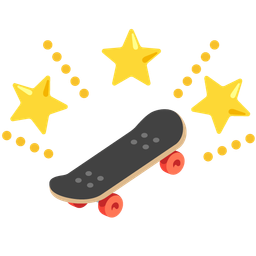 skateboard and glowing star
