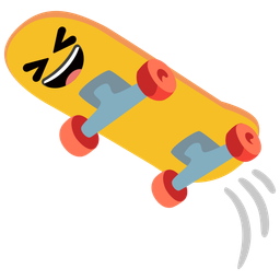 Skateboard and Grinning squinting face