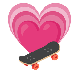 skateboard and growing heart