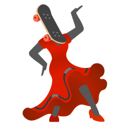 skateboard and high-heeled shoe