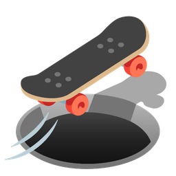 skateboard and hole