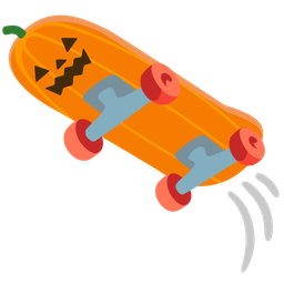 skateboard and jack-o-lantern
