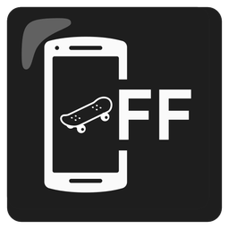 skateboard and mobile phone off