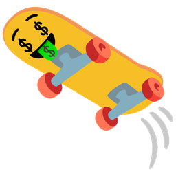Skateboard and Money-mouth face