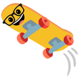 skateboard and nerd face