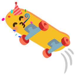 skateboard and partying face