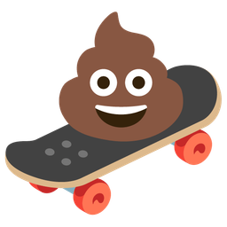 skateboard and pile of poo