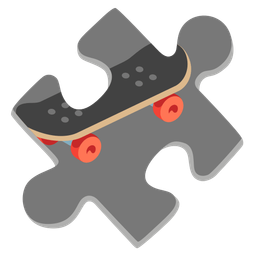 skateboard and puzzle piece
