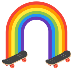 skateboard and rainbow