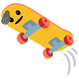 skateboard and saluting face