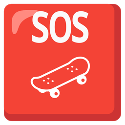 skateboard and SOS button