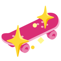 skateboard and sparkling heart