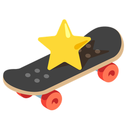 skateboard and star