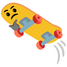 skateboard and thinking face