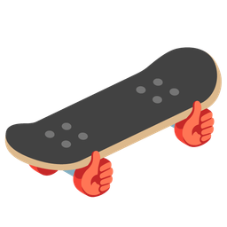 skateboard and thumbs up