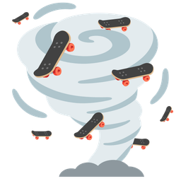 skateboard and tornado