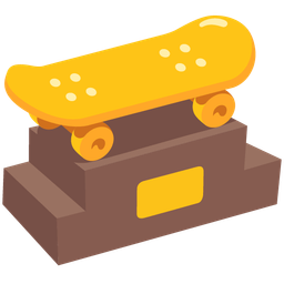 skateboard and trophy