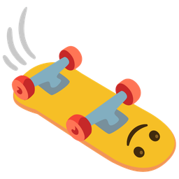 Skateboard and Upside-down face