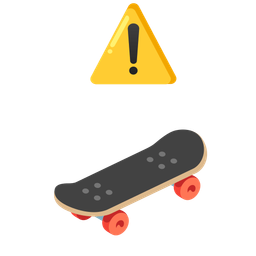skateboard and warning