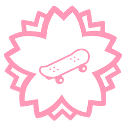 skateboard and white flower